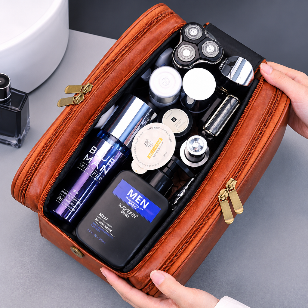 Men's Premium Travel Toiletry Bag – Brown