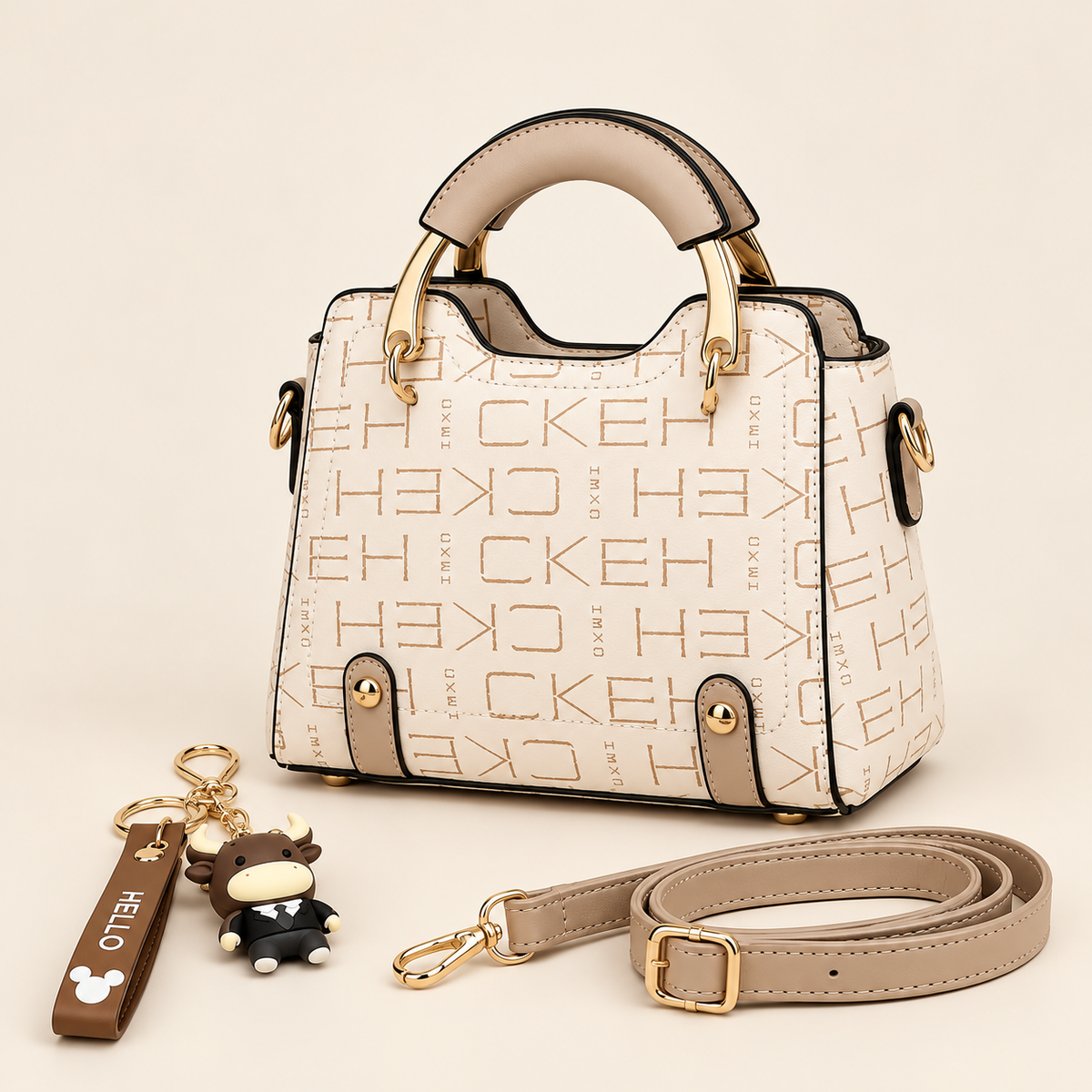Handbag Mini Structured Satchel with Adjustable Crossbody Strap