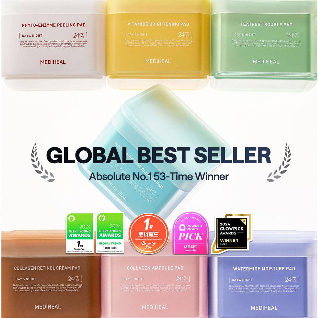 K-Beauty Direct - Mediheal Madecassoside Blemish Toner Pad – Almohadillas Veganas Calmantes con Centella Asiática para Piel Propensa al Acné | Venta al por Mayor de K-Beauty