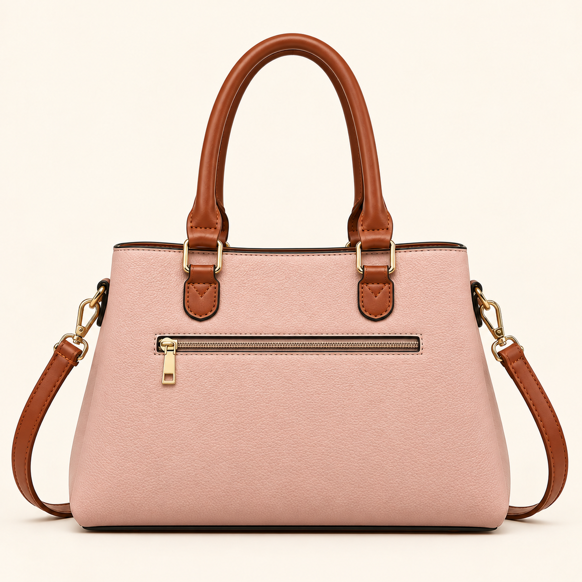 Women’s Colorblock Structured Satchel Handbag with Buckle Detail, Top Handles & Detachable Crossbody Strap – Cora Buckle