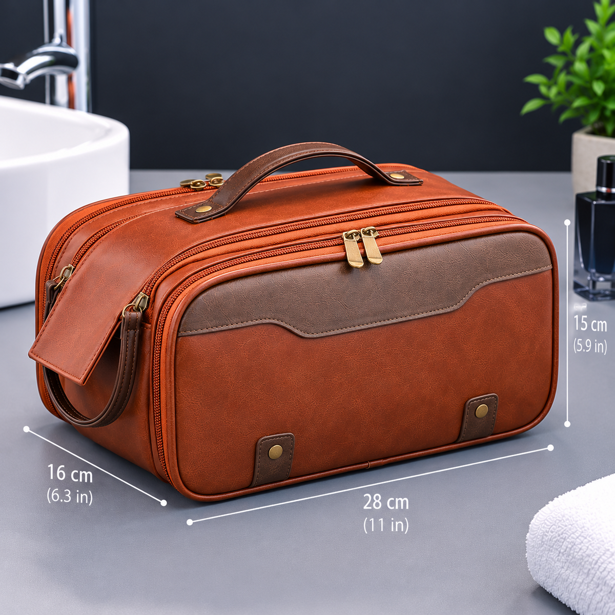 Men's Premium Travel Toiletry Bag – Brown