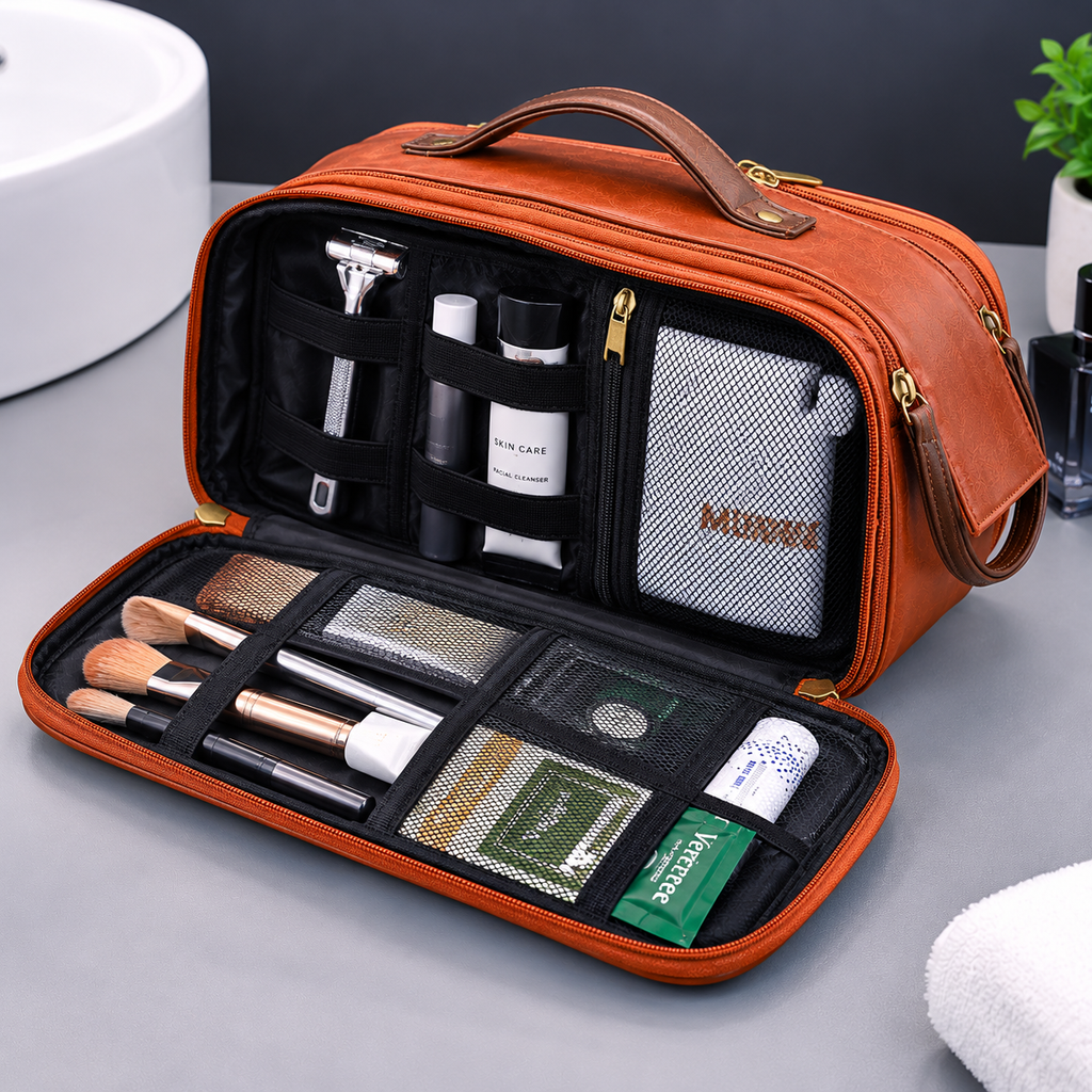 Men's Premium Travel Toiletry Bag – Brown