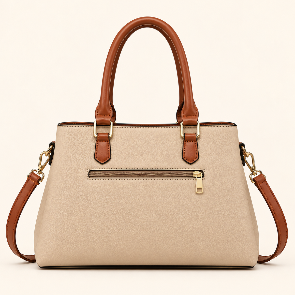 Women’s Colorblock Structured Satchel Handbag with Buckle Detail, Top Handles & Detachable Crossbody Strap – Cora Buckle