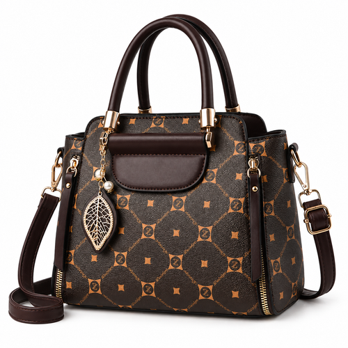 Valencia Structured Satchel Handbag – Brown Top Handle Shoulder Bag with Adjustable Strap