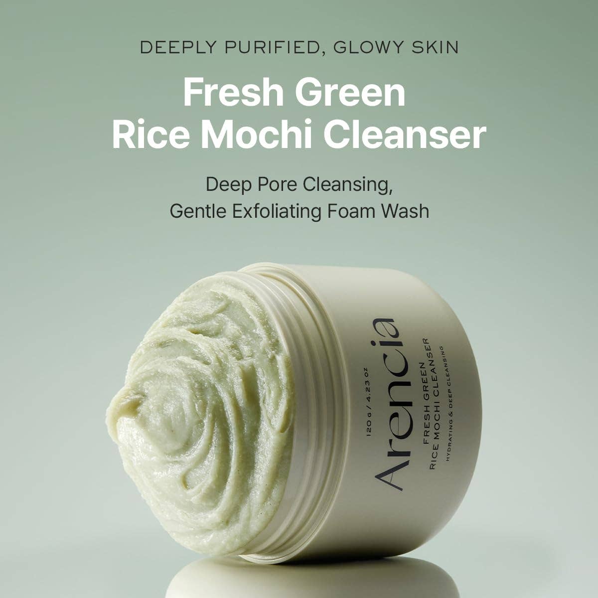 K-Beauty Direct - Arencia Limpiador de Mochi de Arroz Verde Fresco 4.23oz | Venta al por mayor de K-Beauty