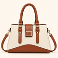 Women’s Colorblock Structured Satchel Handbag with Buckle Detail, Top Handles & Detachable Crossbody Strap – Cora Buckle