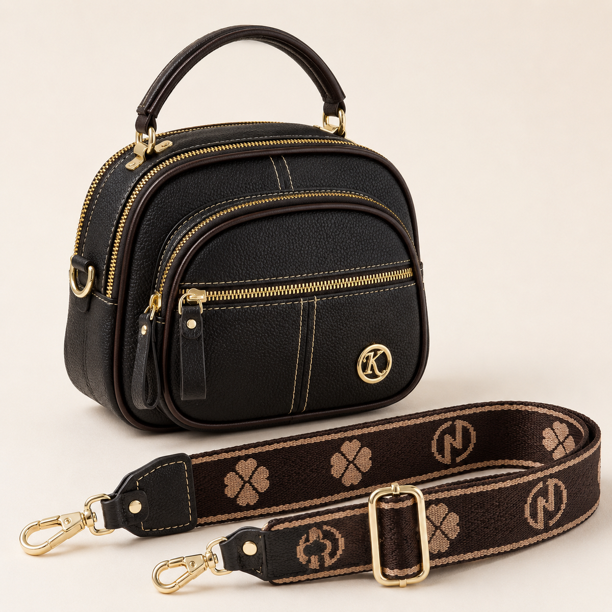 Luna Handbag Mini Backpack-Style Crossbody Bag with Wide Adjustable Strap
