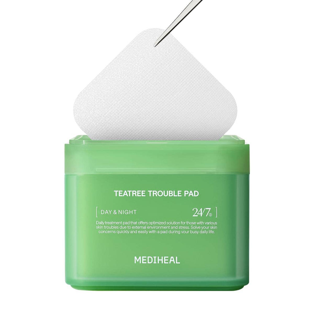 K-Beauty Direct - Mediheal Teatree Trouble Toner Pad – Almohadillas de Gasa Veganas Calmantes y Suavizantes para Piel Propensa al Acné | Venta al por Mayor de K-Beauty