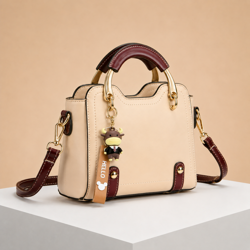 Ariana Women’s Mini Structured Satchel Handbag with Adjustable Crossbody Strap, Top Handle & Charm