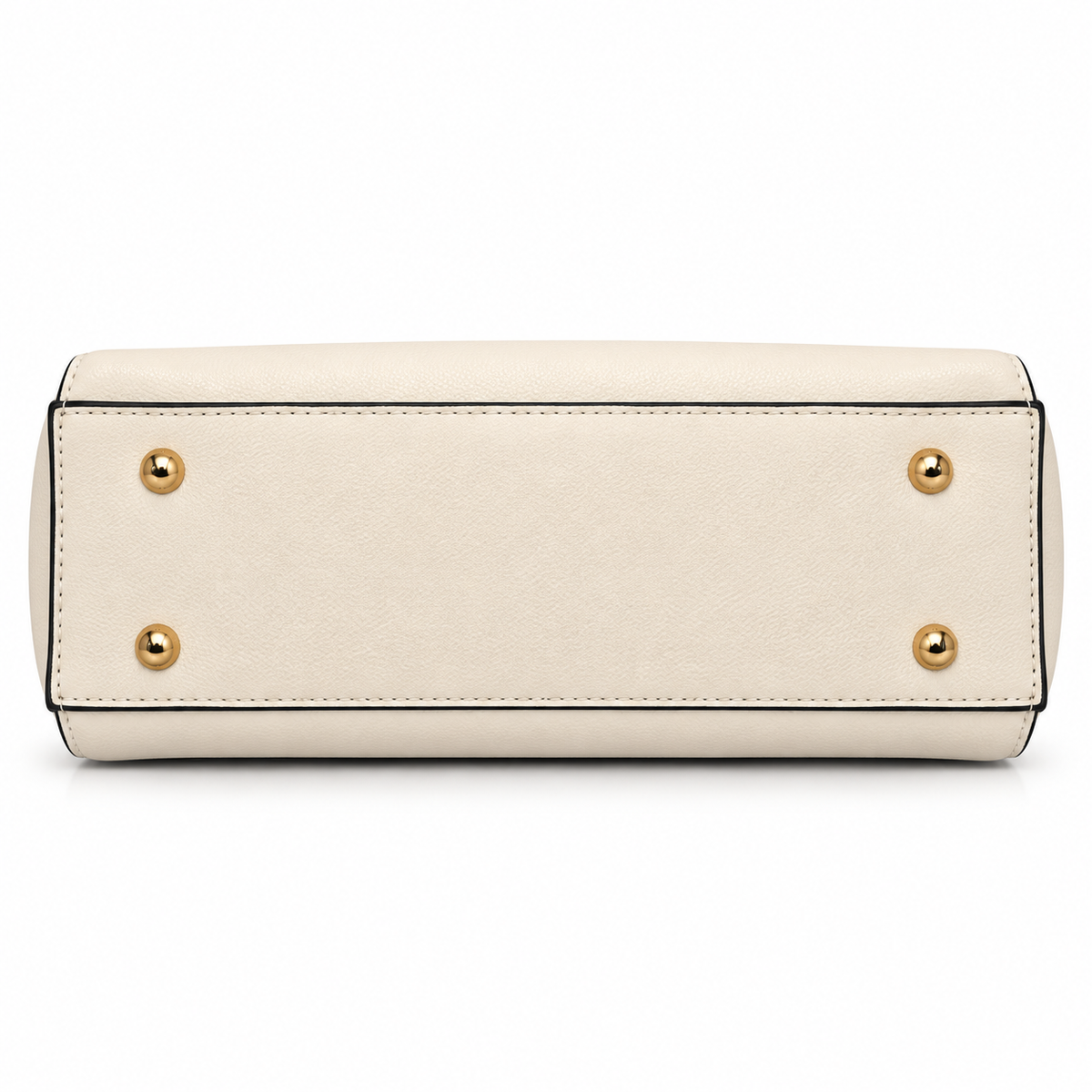 Elena Structured Satchel Handbag – Ivory Top - Handle Shoulder Bag with Adjustable Strap