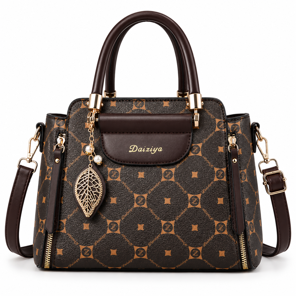 Valencia Structured Satchel Handbag – Brown Top Handle Shoulder Bag with Adjustable Strap