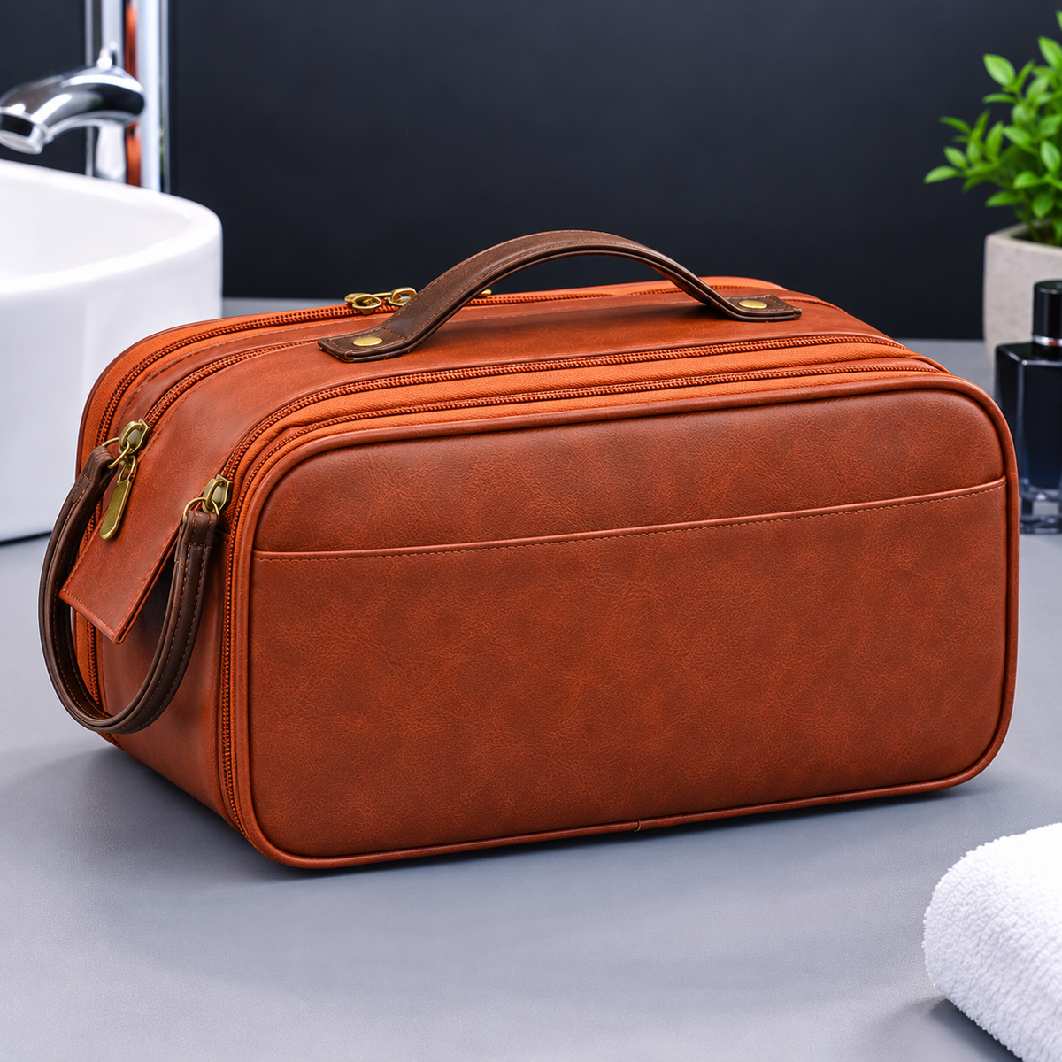Men's Premium Travel Toiletry Bag – Brown