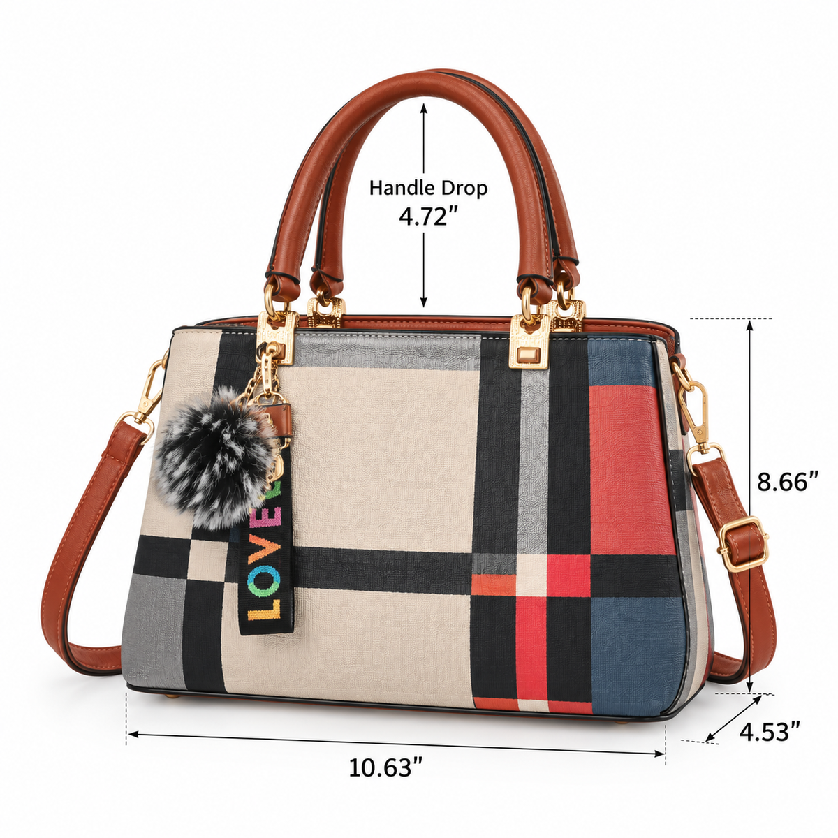 Handbag Brielle Modern and elegant women's plaid handbags