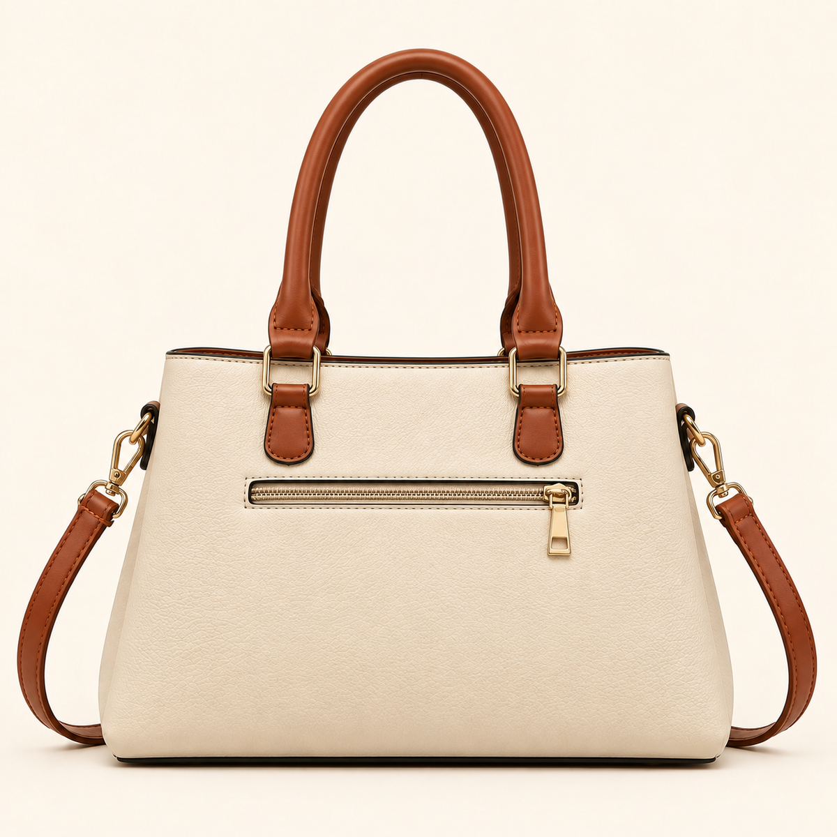 Women’s Colorblock Structured Satchel Handbag with Buckle Detail, Top Handles & Detachable Crossbody Strap – Cora Buckle