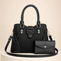Handbag Vera 2-Piece Women’s Textured Satchel Handbag Set with Wallet, Top Handles & Adjustable Crossbody Strap