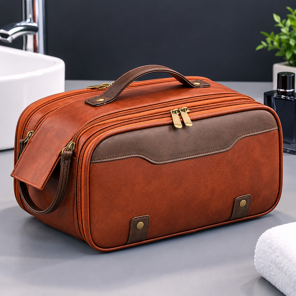 Men's Premium Travel Toiletry Bag – Brown
