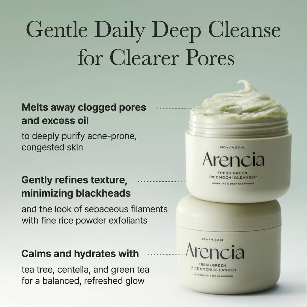 K-Beauty Direct - Arencia Limpiador de Mochi de Arroz Verde Fresco 4.23oz | Venta al por mayor de K-Beauty