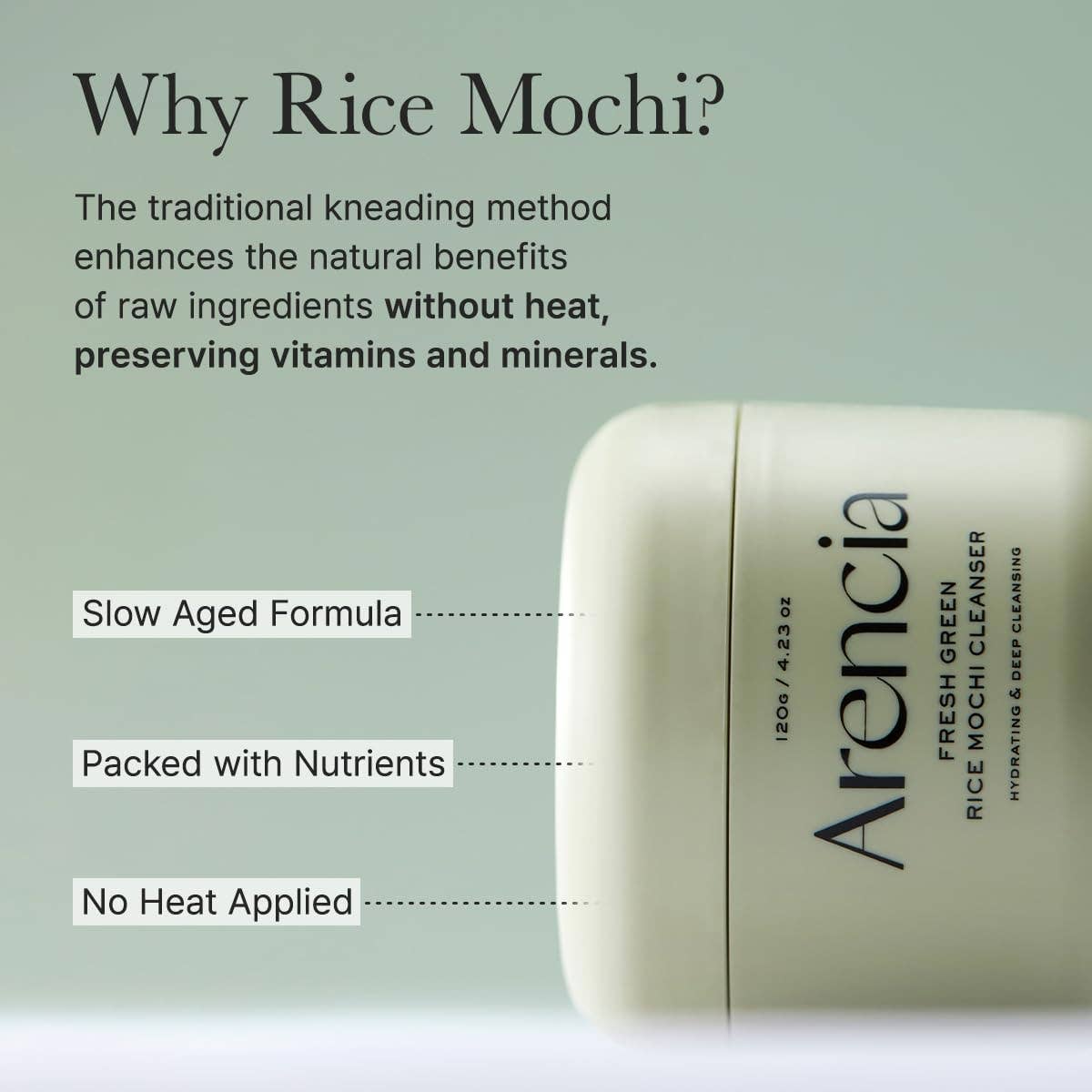 K-Beauty Direct - Arencia Limpiador de Mochi de Arroz Verde Fresco 4.23oz | Venta al por mayor de K-Beauty